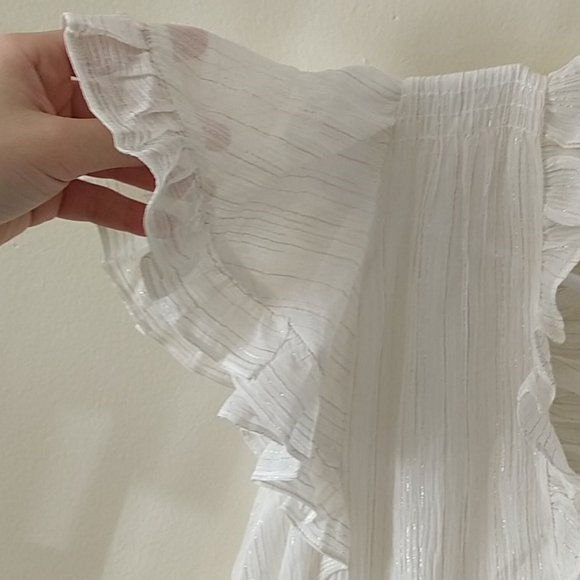 NWT Rebecca Taylor gauzy metallic dress - Picture 5 of 12